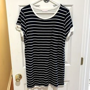 Navy Striped T-Shirt Dress